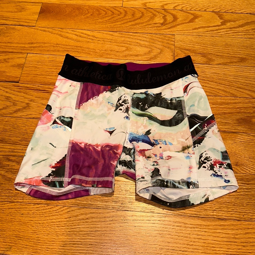 Lululemon Logo Band Spandex Multicolor Shorts/ Spanx Size 2